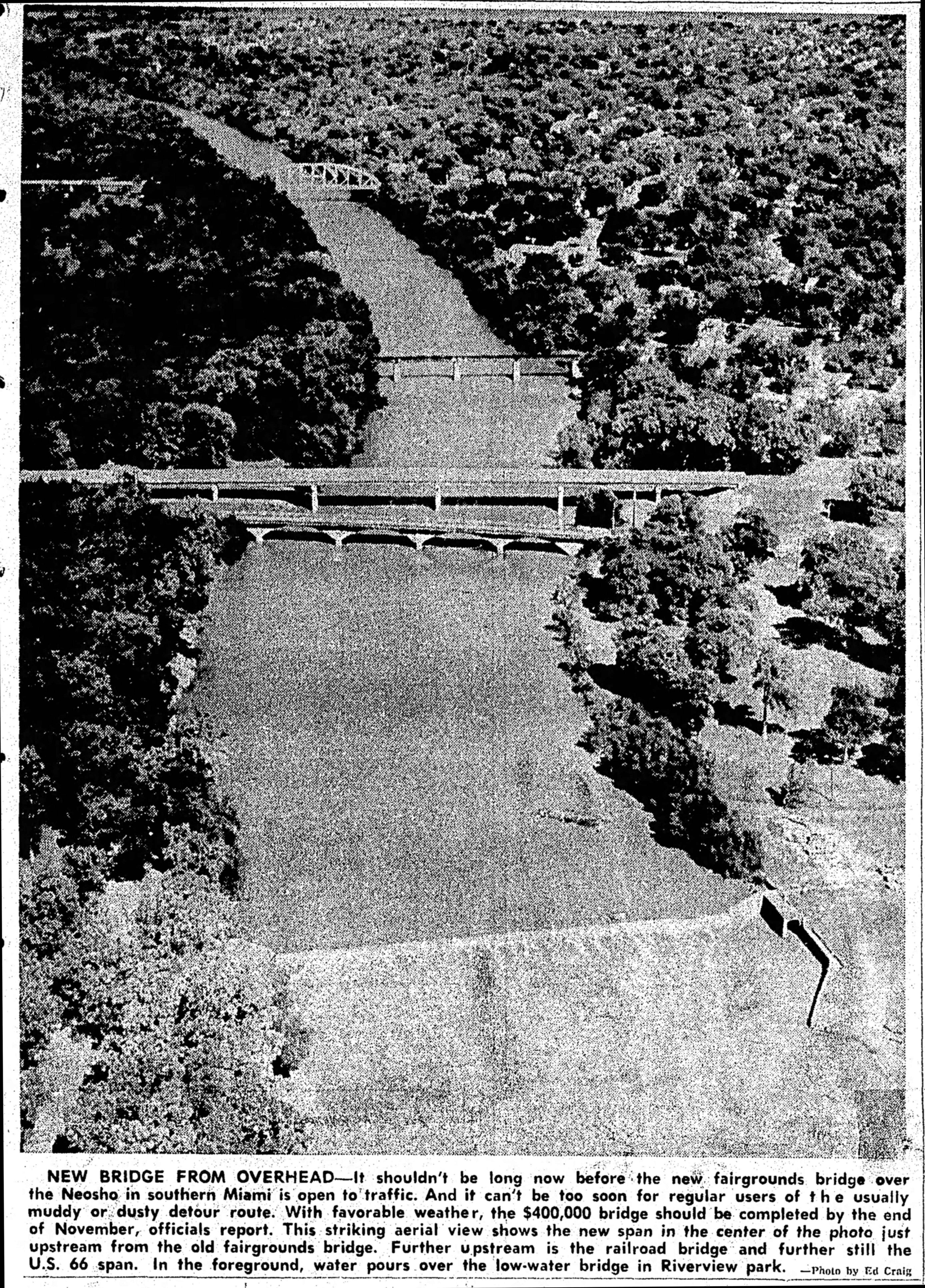 aerial_view_neosho_river_bridges_Nov_5__1967_ Miami, Oklahoma History